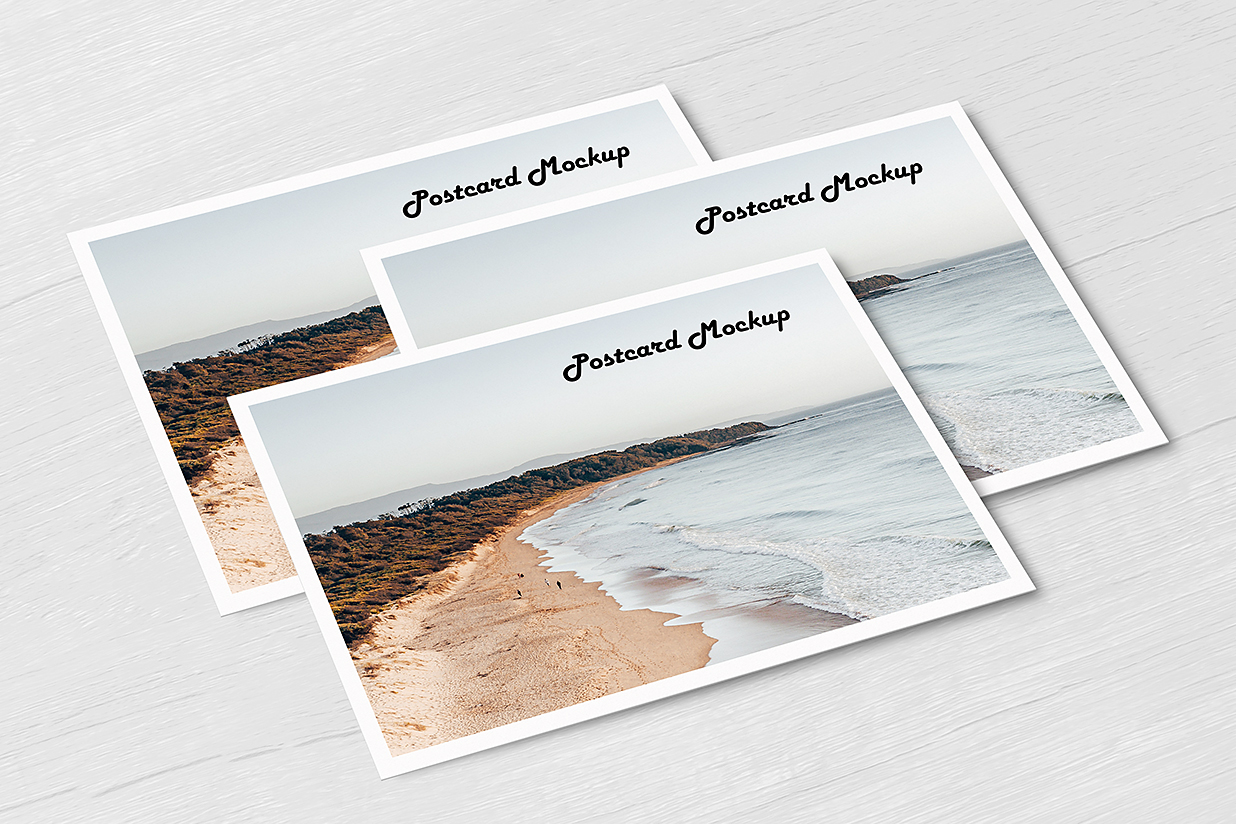 桌面上的明信片样机mockup6组插图1