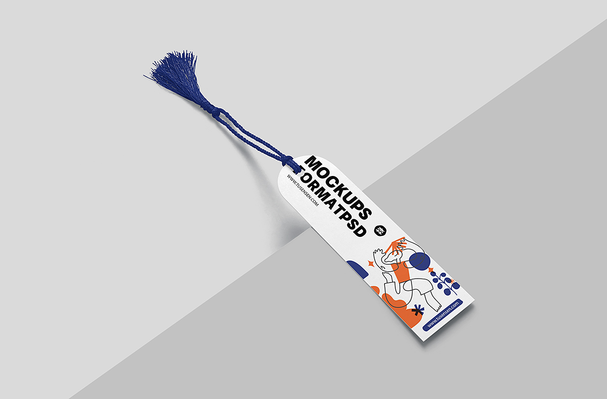 带流苏的书签样机mockup2组插图1