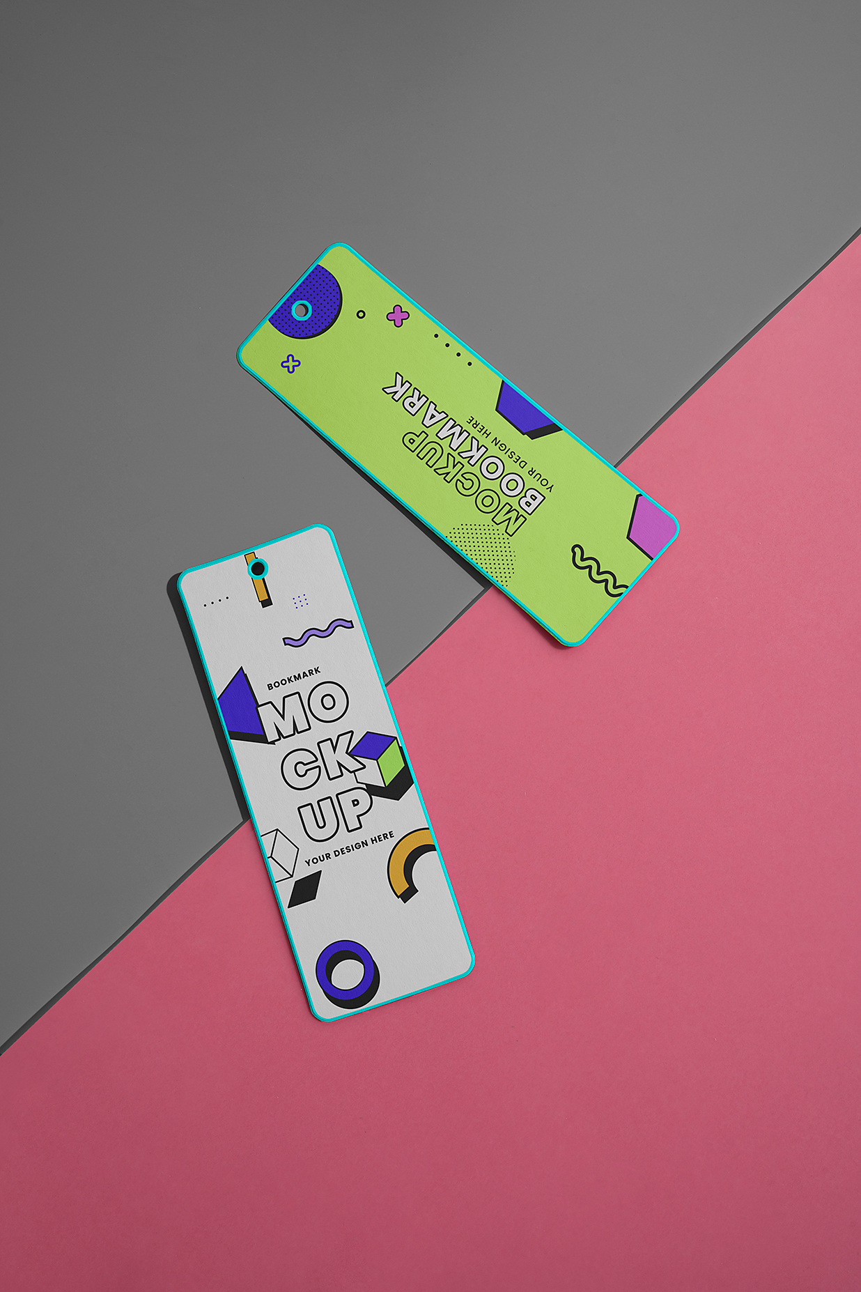 精致的书签样机mockup2组插图1