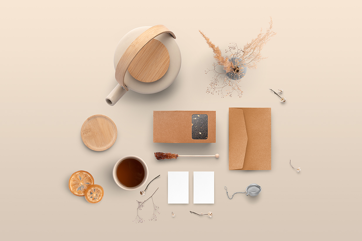 茶叶文创品牌套装VI样机mockup13组插图1