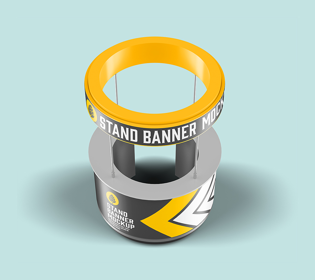 圆形促销展台样机 mockup3 组插图2