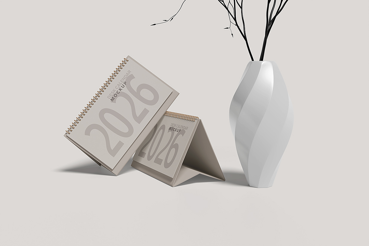 桌面质感台历日历样机mockup4组插图2