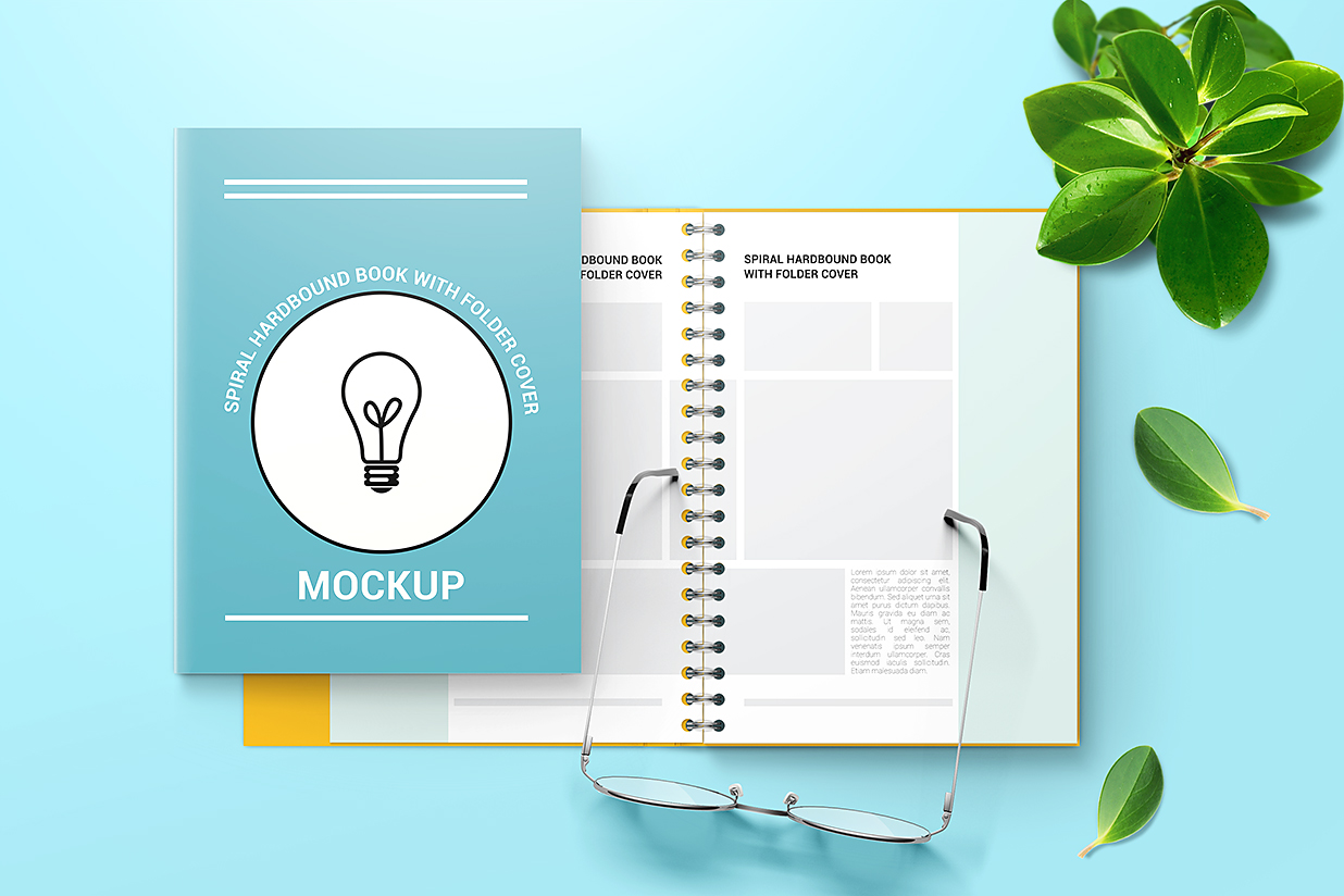 活页线圈精装笔记本记事本本子样机mockup7组插图2