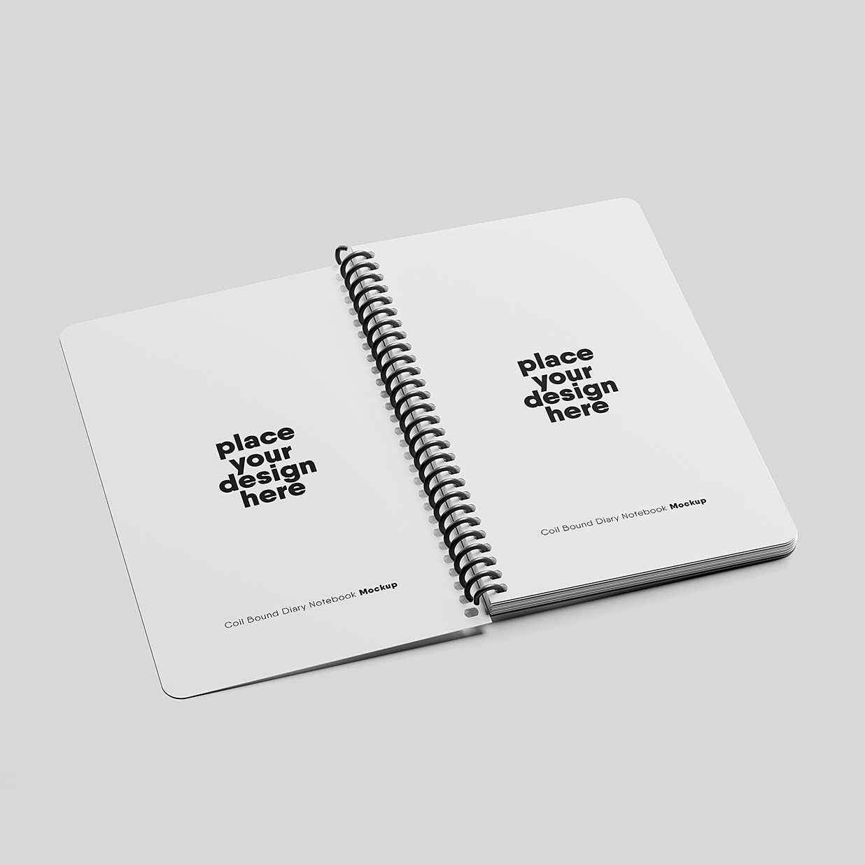 精致的线圈笔记本记事本本子样机mockup4组插图2