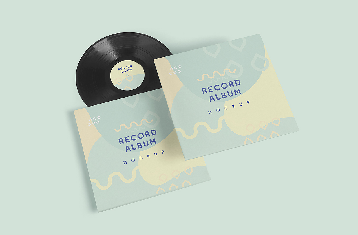 带包装的黑胶唱片样机mockup5组插图2
