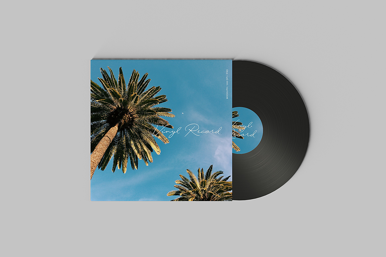 高质感黑胶唱片样机mockup6组插图2