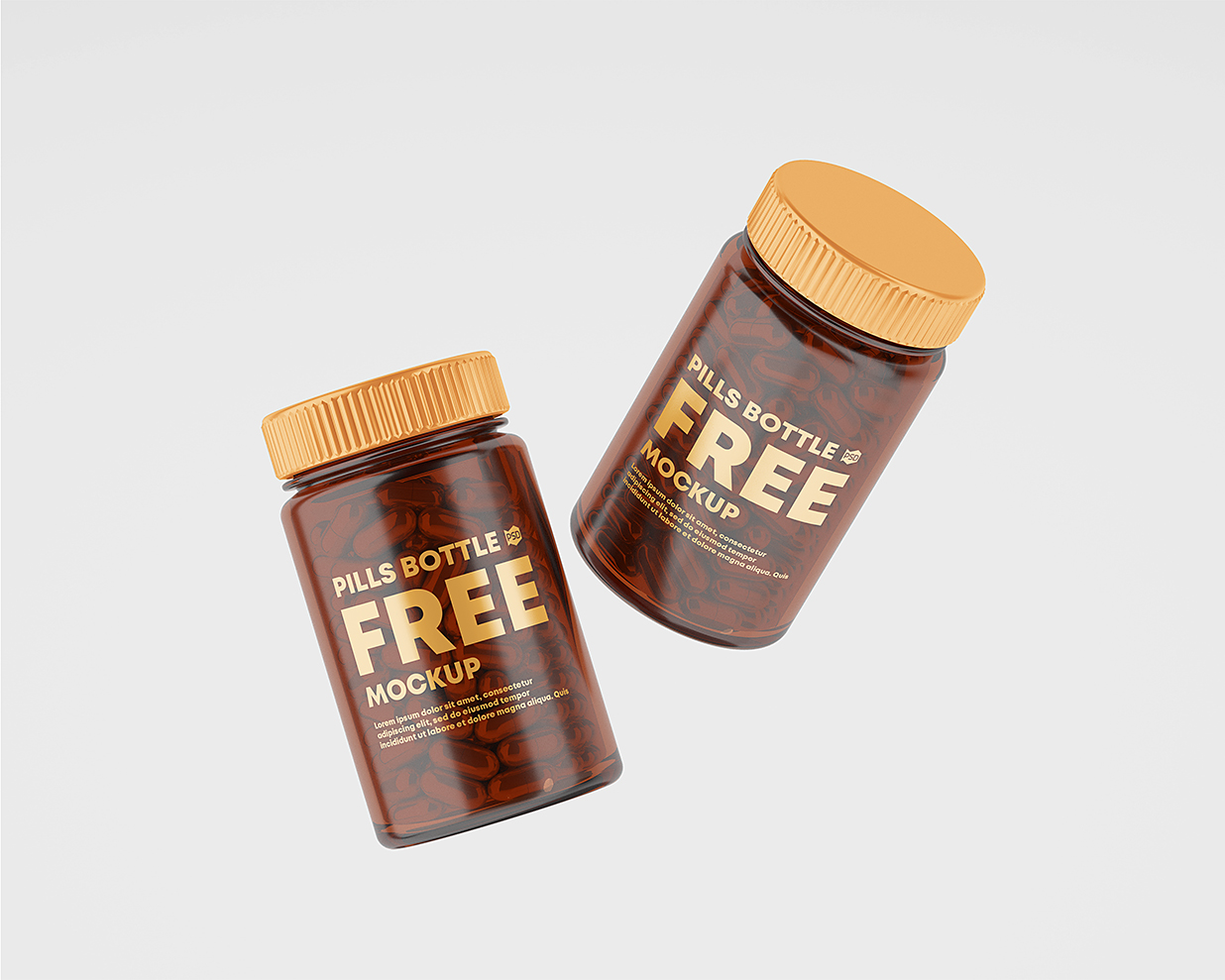 药瓶胶囊瓶保健品瓶包装样机mockup3组插图2