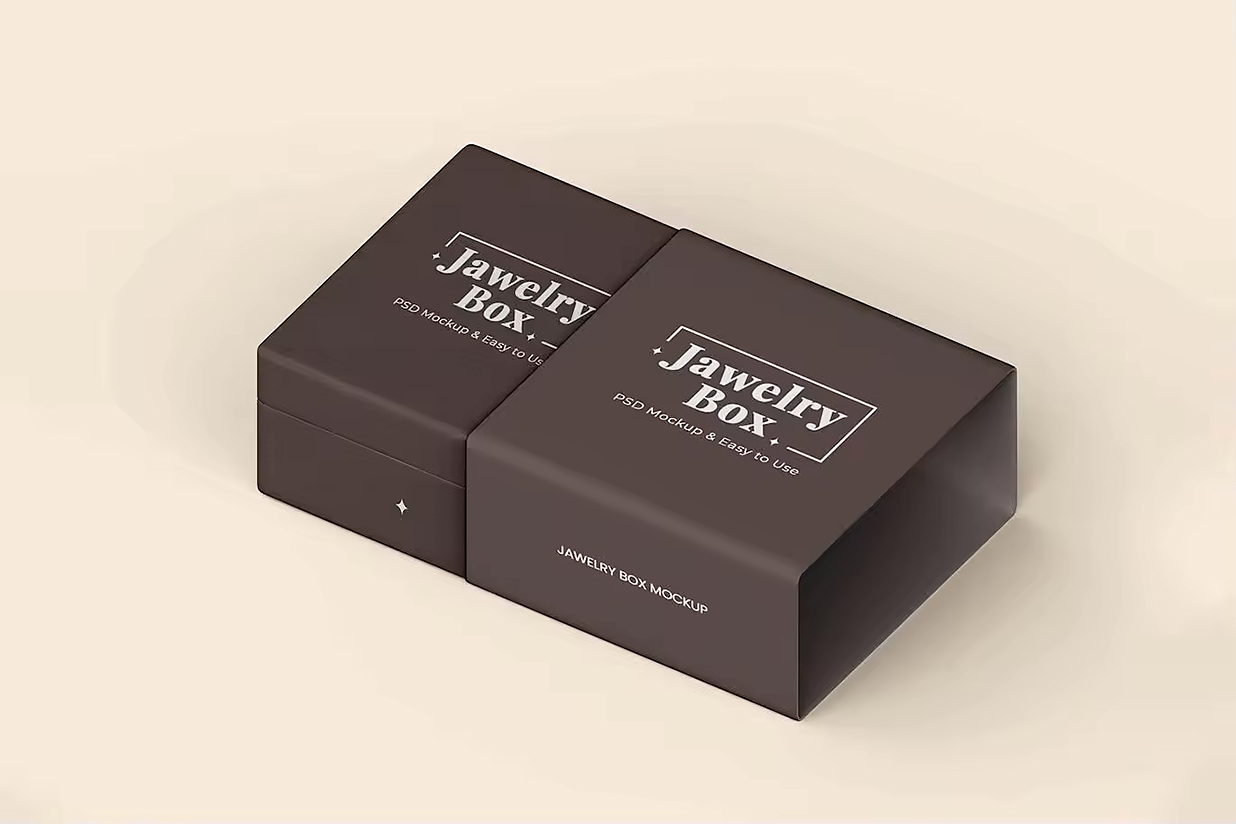 高质感珠宝盒首饰盒包装盒样机mockup5组插图2