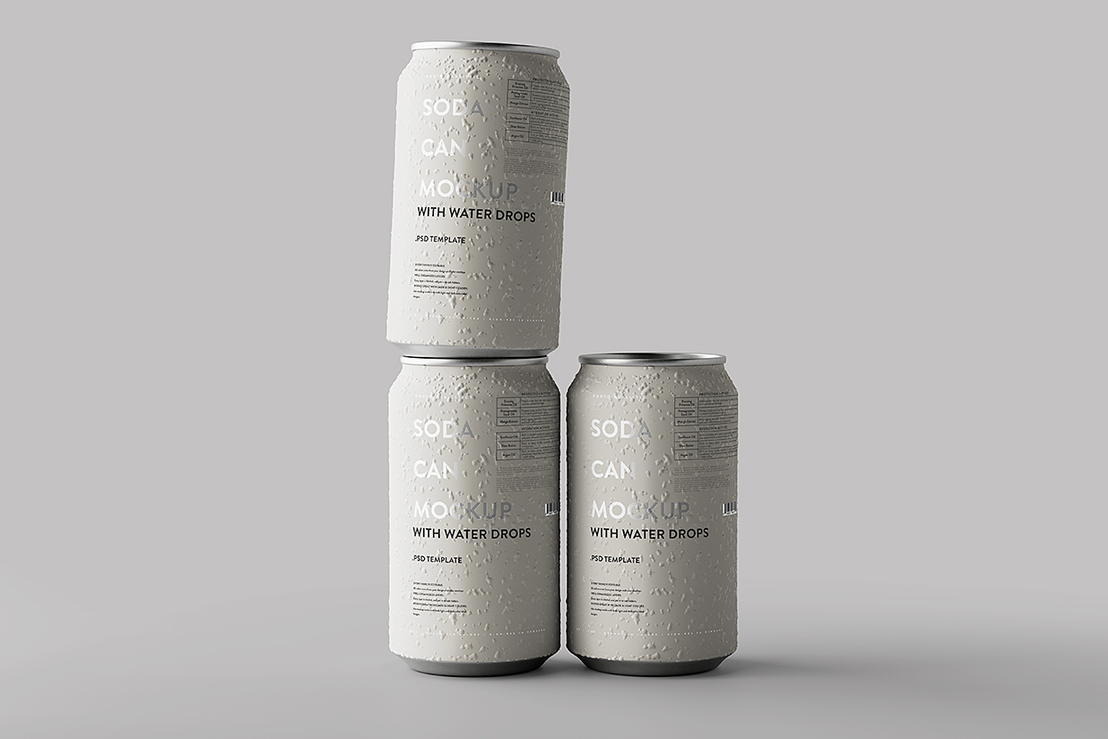 高质感易拉罐饮料罐啤酒罐苏打水罐包装样机mockup5组插图2