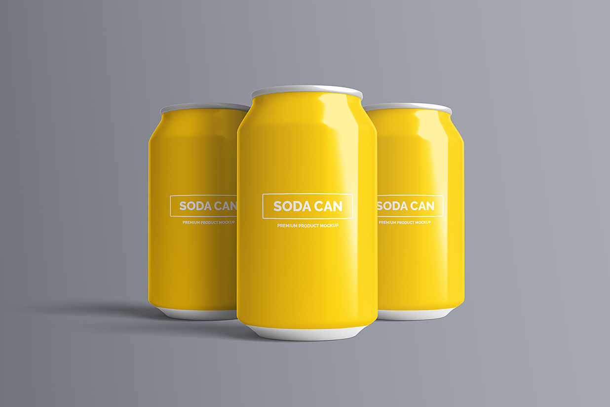 易拉罐饮料罐啤酒罐苏打水罐包装样机mockup4组插图2