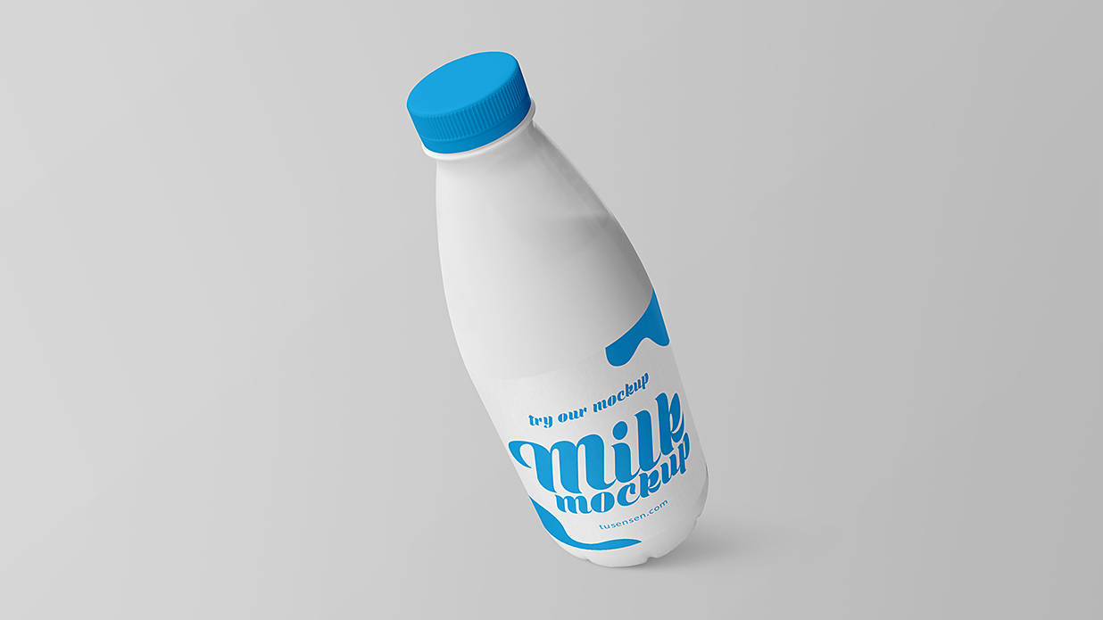 塑料牛奶瓶饮料瓶样机mockup3组插图2