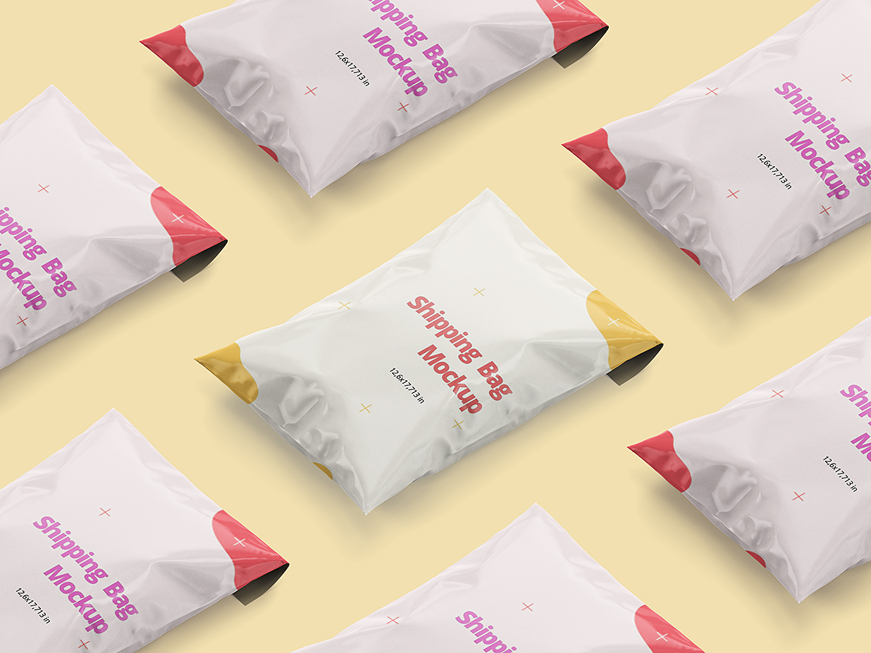 塑料快递袋包装样机mockup3组插图2