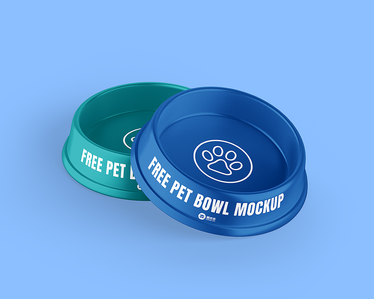 带狗粮的宠物碗猫碗狗碗样机mockup3组插图2