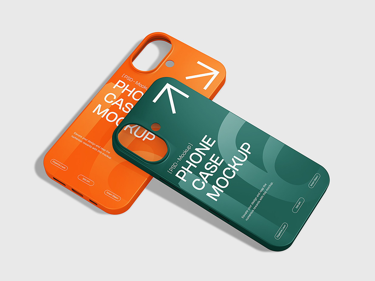 高质感iPhone 16 苹果手机壳设计样机mockup3组插图2