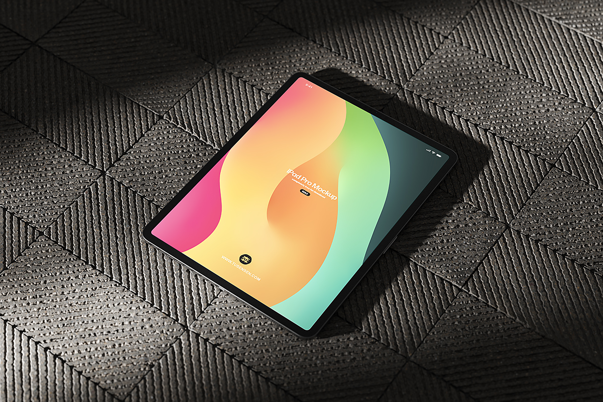 放置地面的iPad pro 平板样机mockup3组插图2