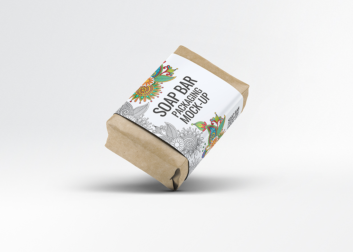 带包装纸的肥皂香皂包装样机mockup12组插图2
