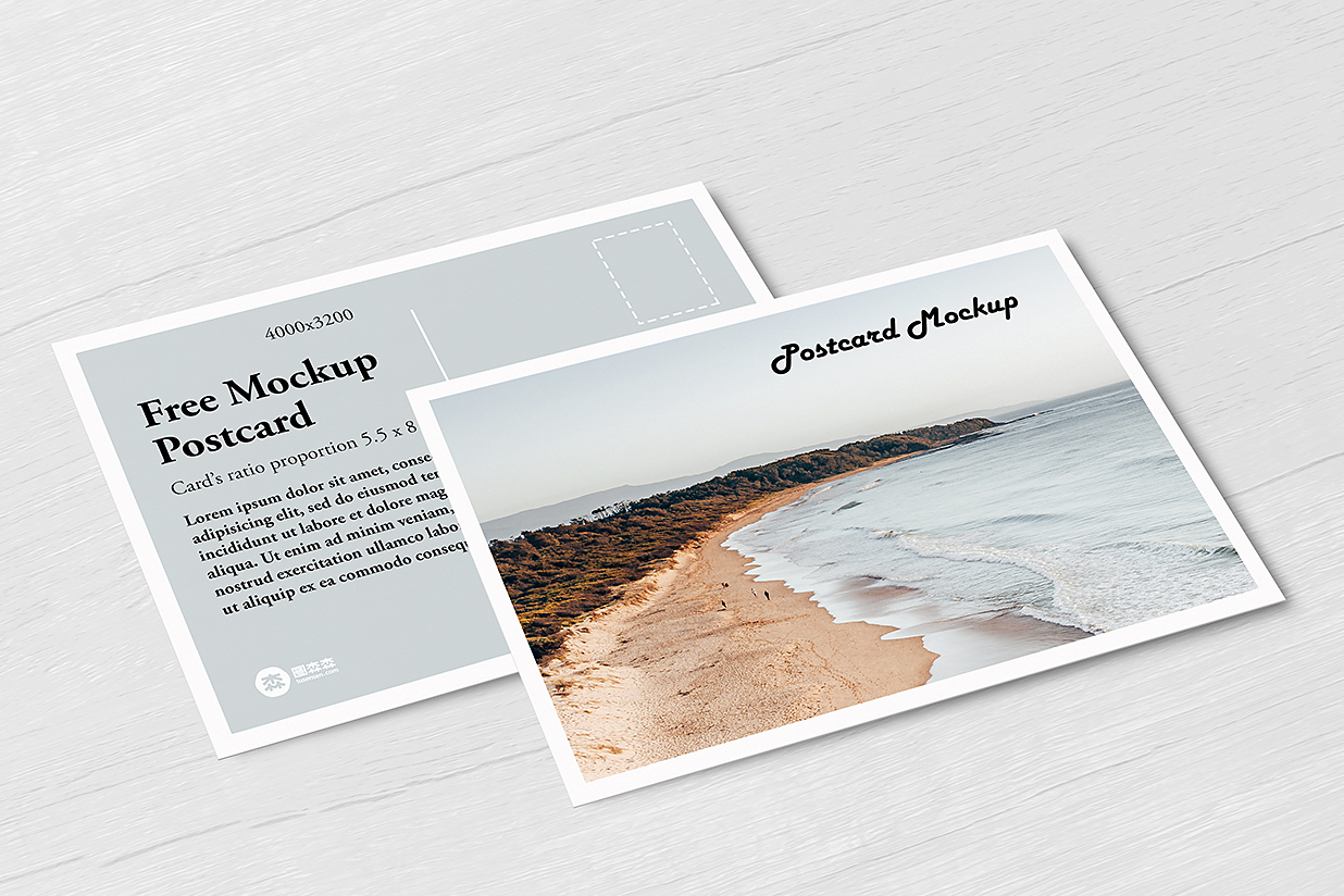 桌面上的明信片样机mockup6组插图2