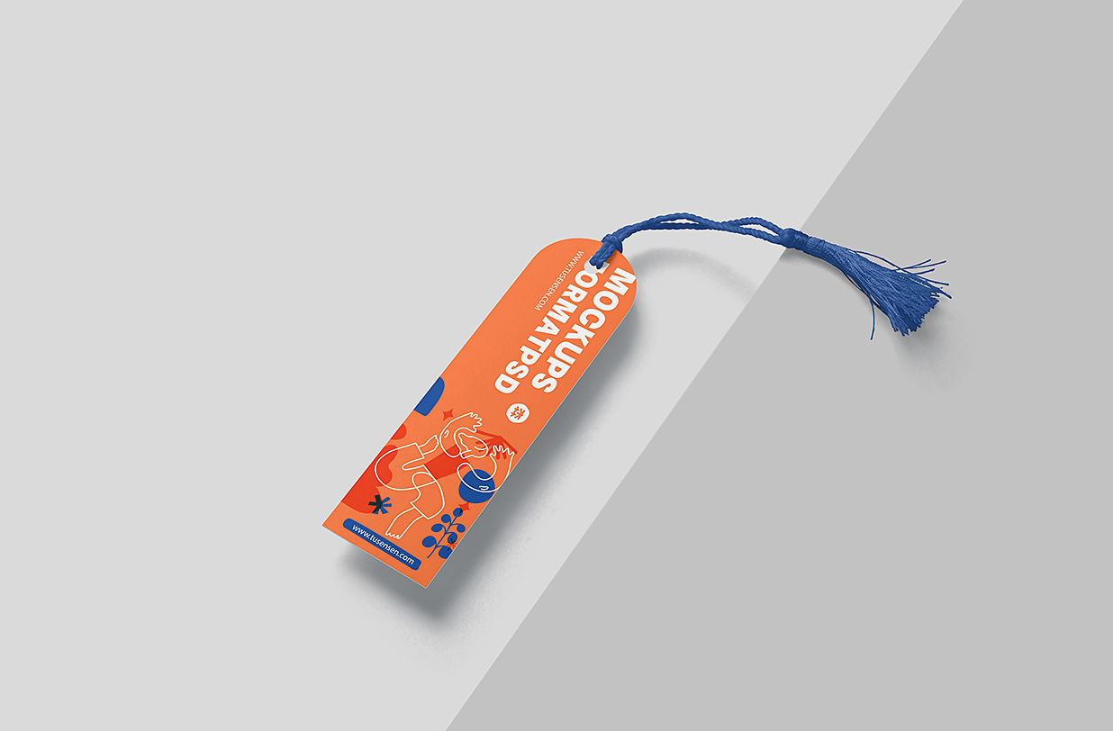 带流苏的书签样机mockup3组插图2