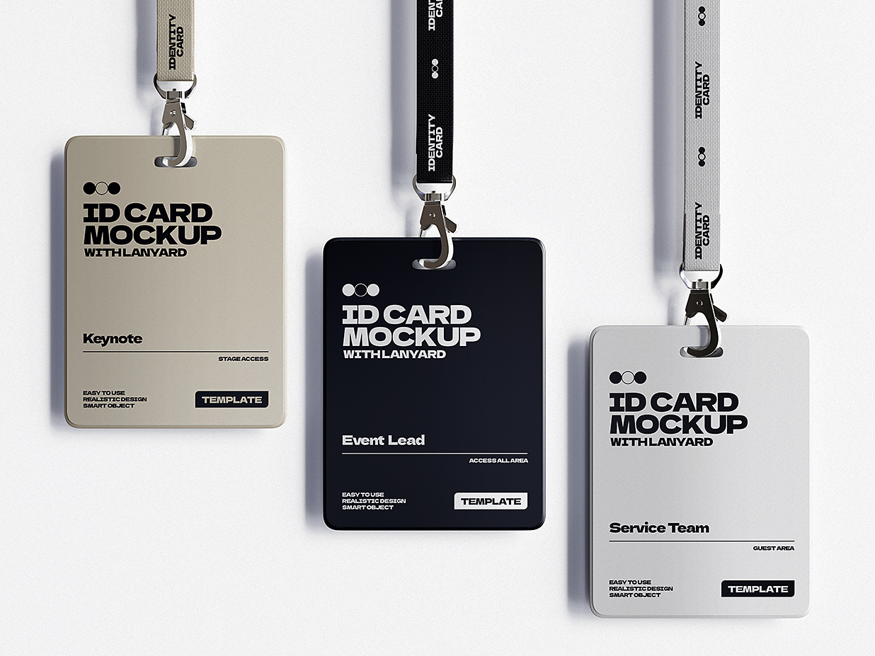 高质感工牌工作证胸牌样机mockup3组插图2