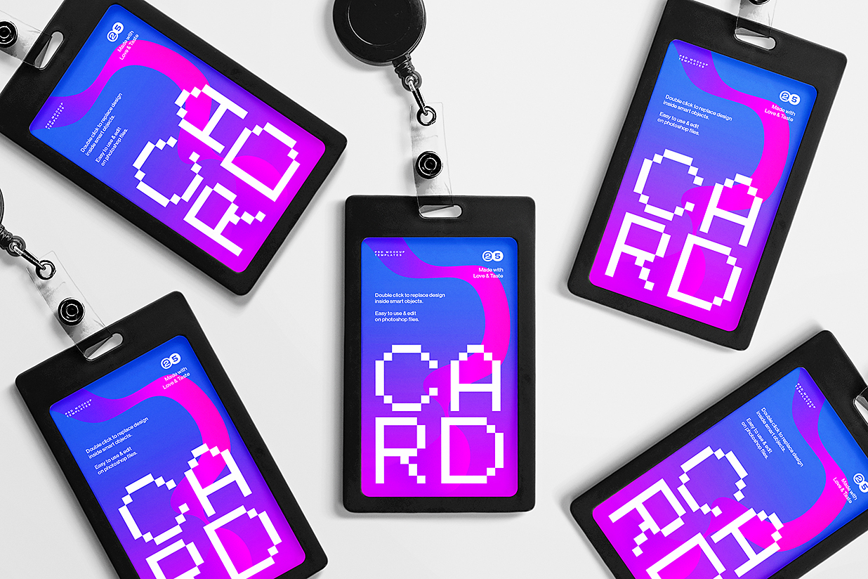 工牌工作证胸牌样机mockup5组插图2