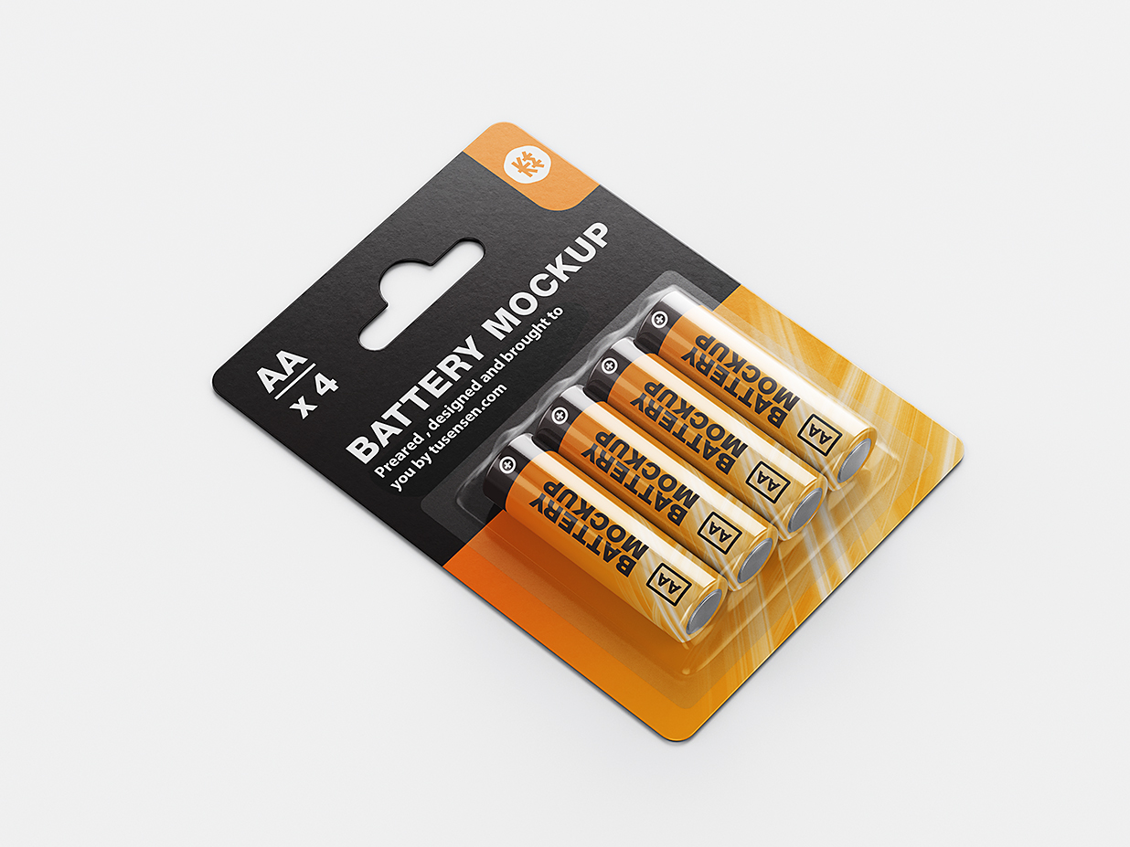 带包装的电池样机mockup3组插图2