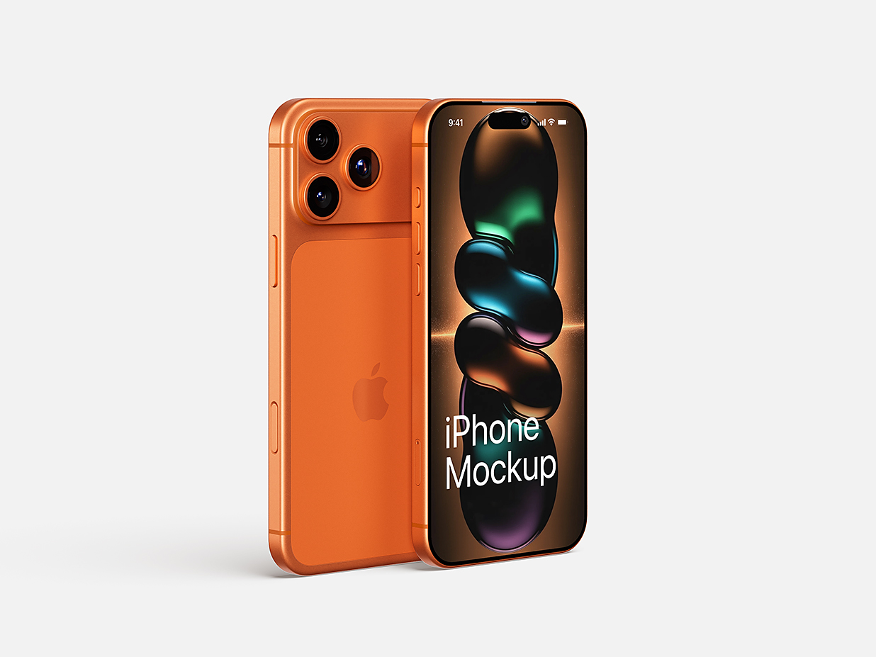 高质感iPhone 17苹果手机样机mockup5组插图1