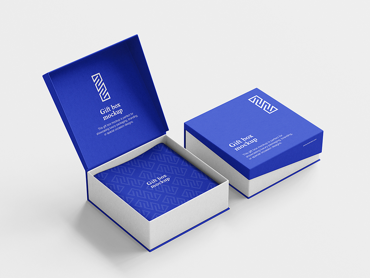 精致的珠宝盒首饰盒包装盒样机mockup5组插图3