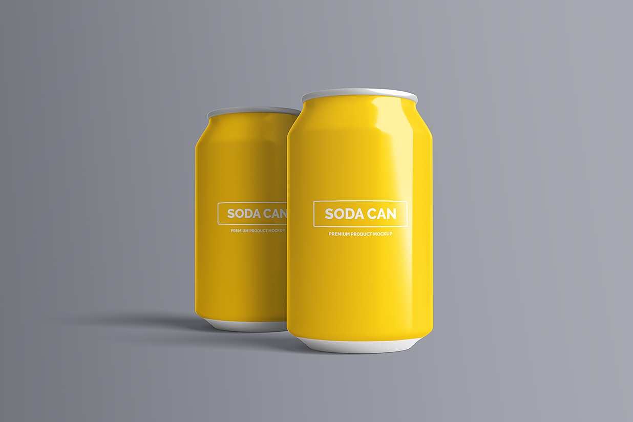 易拉罐饮料罐啤酒罐苏打水罐包装样机mockup4组插图3