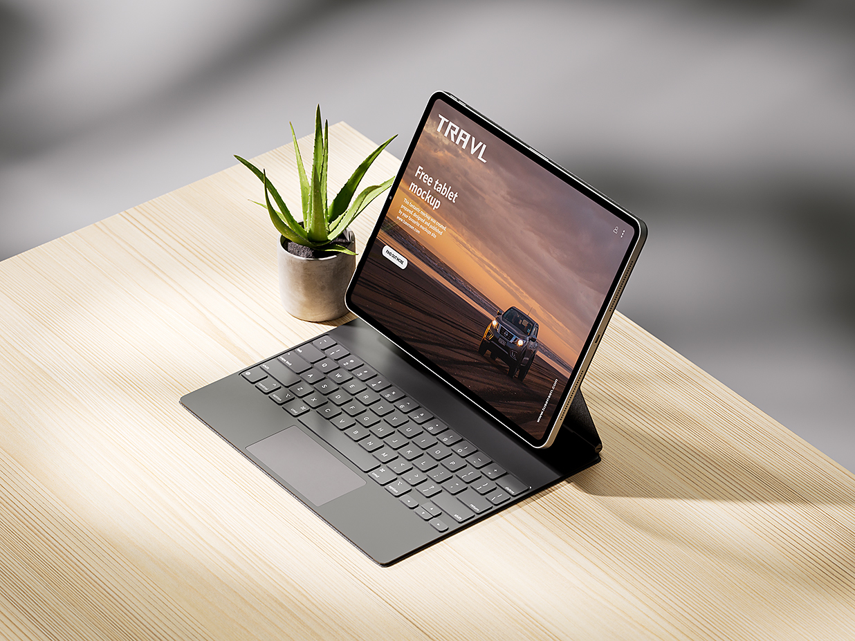 带键盘的精致iPad 平板样机mockup5组插图3