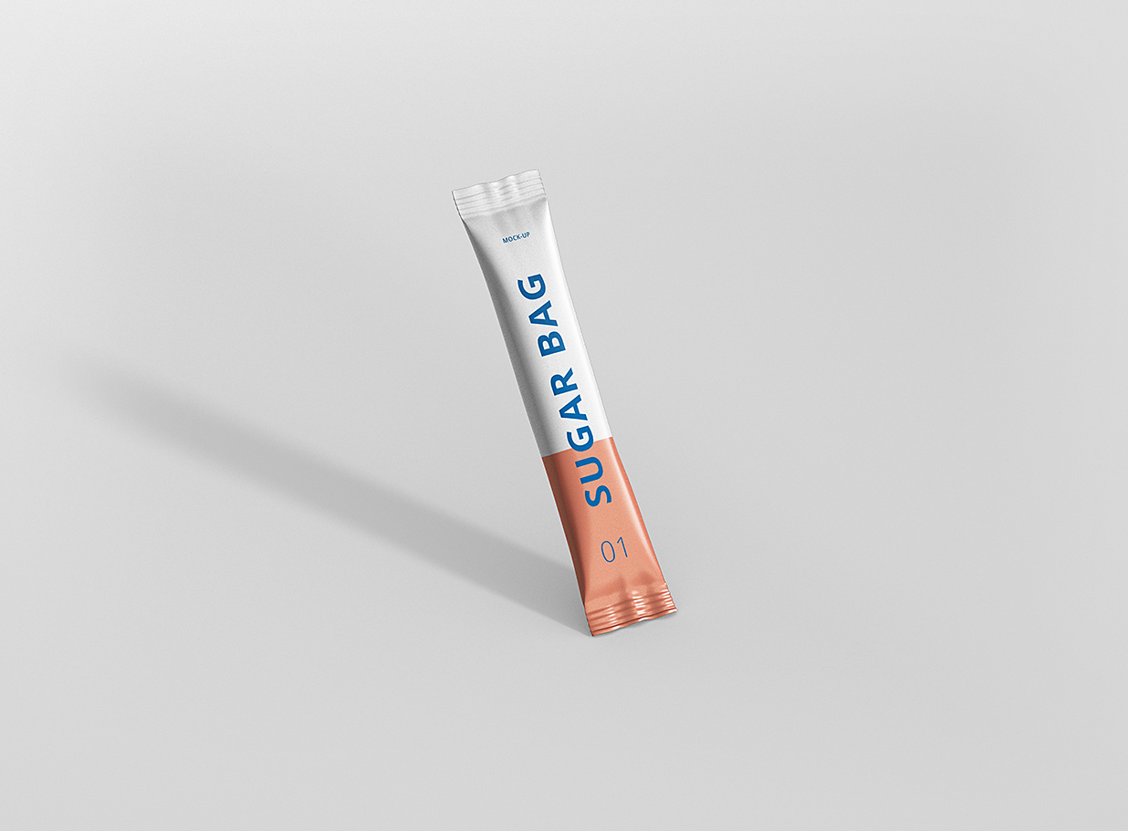 长条形速溶咖啡固体饮料包装袋样机mockup6组插图3