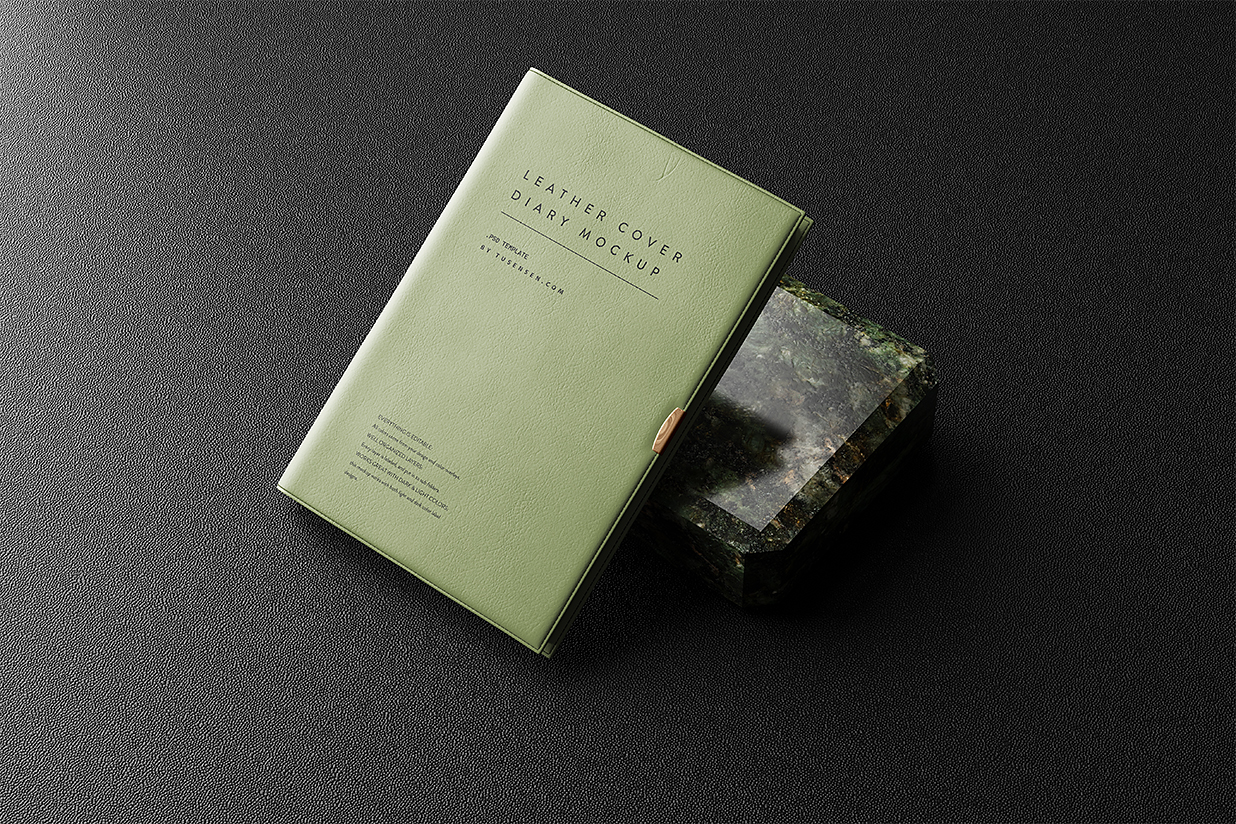 高质感皮革笔记本记事本本子样机mockup5组插图3