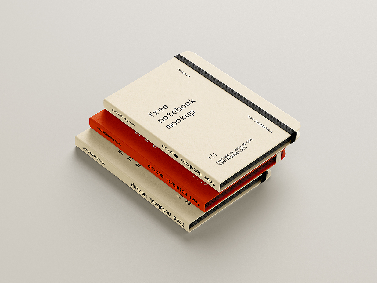 精致的笔记本记事本本子样机mockup4组插图3