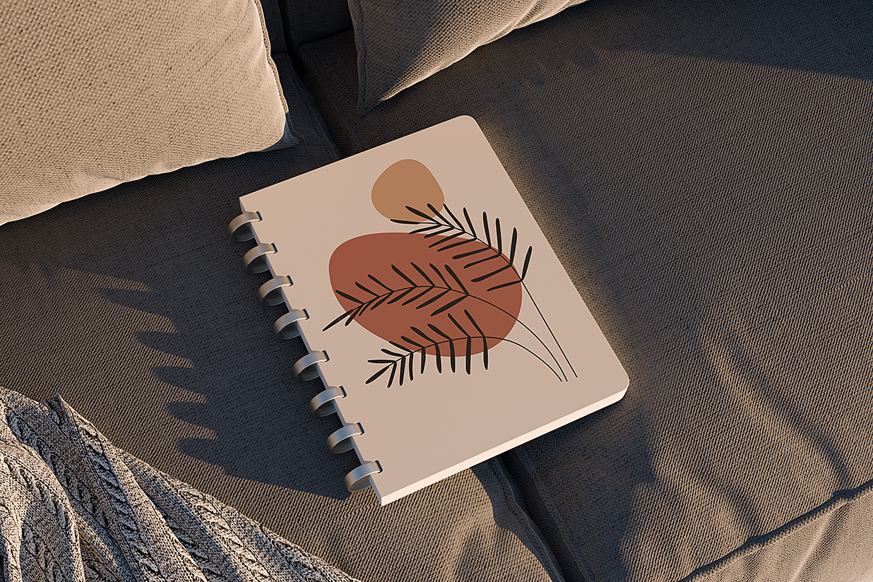 带场景的螺旋线圈笔记本记事本本子样机mockup4组插图3