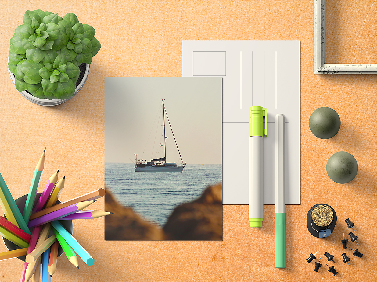 带场景的明信片样机mockup5组插图4