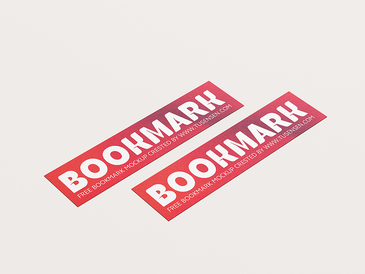带书籍场景的书签样机mockup5组插图4