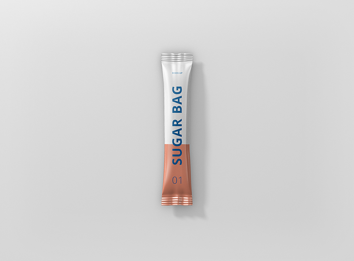 长条形速溶咖啡固体饮料包装袋样机mockup6组插图4