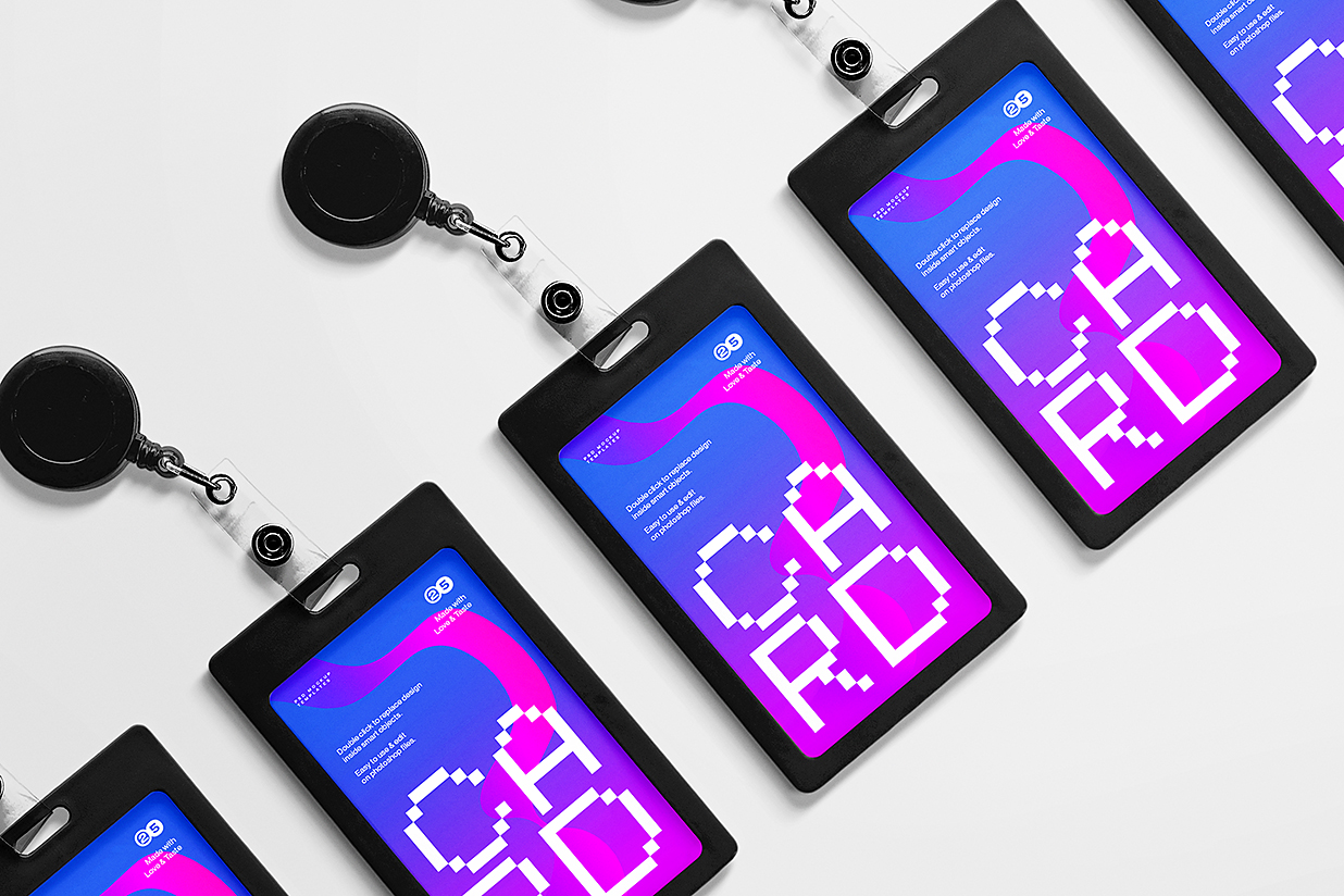 工牌工作证胸牌样机mockup5组插图4