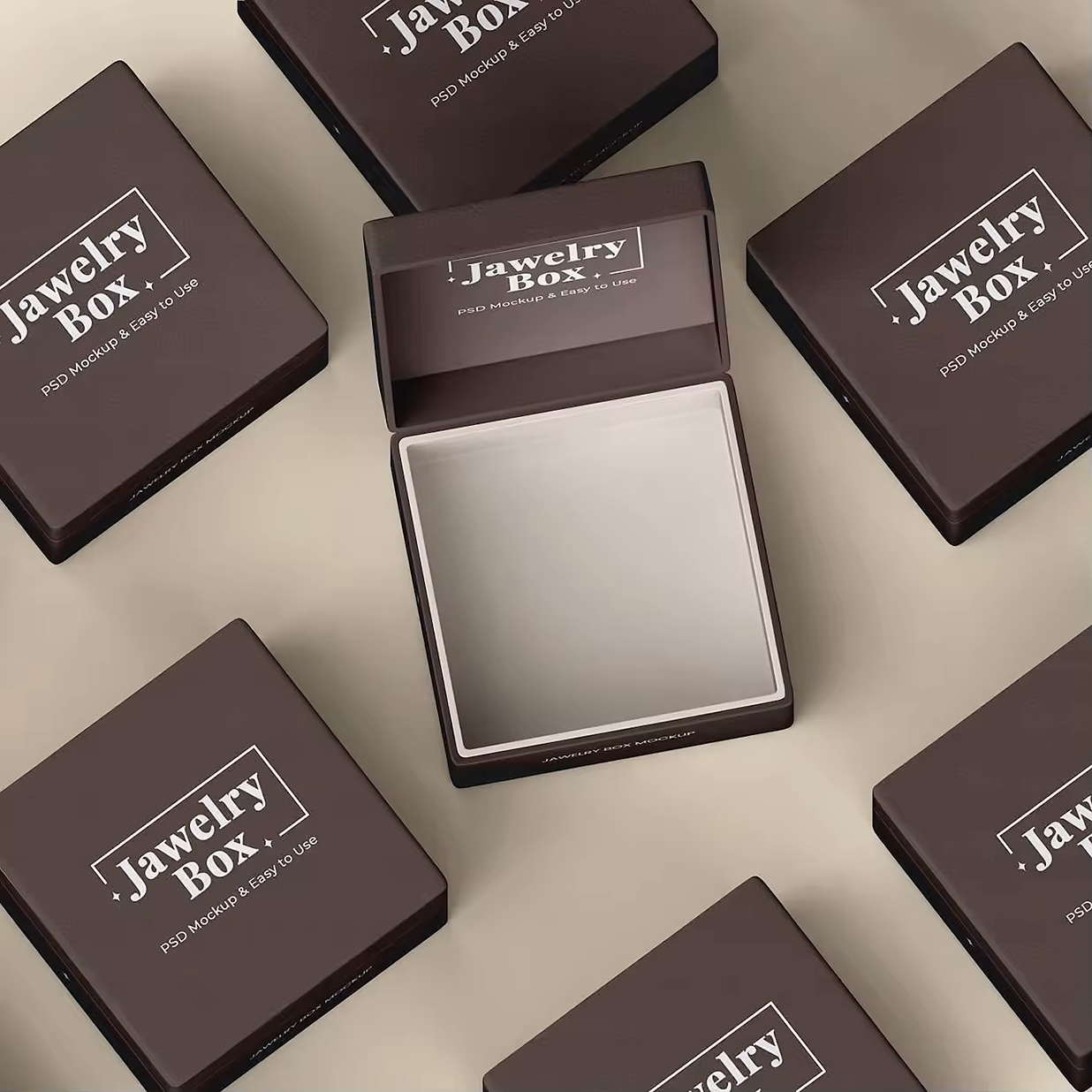 高质感珠宝盒首饰盒包装盒样机mockup5组插图4