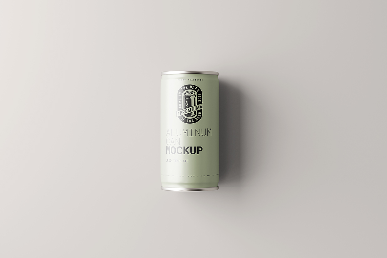 简约的易拉罐饮料罐啤酒罐苏打水罐包装样机mockup5组插图4