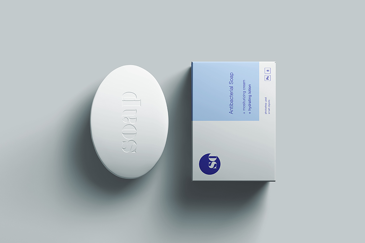 精致肥皂和肥皂盒包装设计样机mockup7组插图4