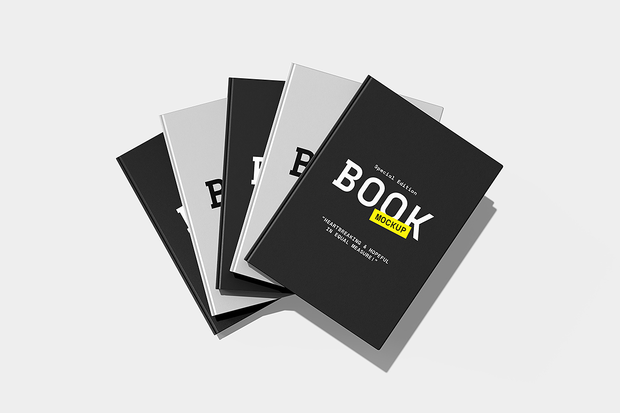 优雅的精装书籍样机mockup8组插图5