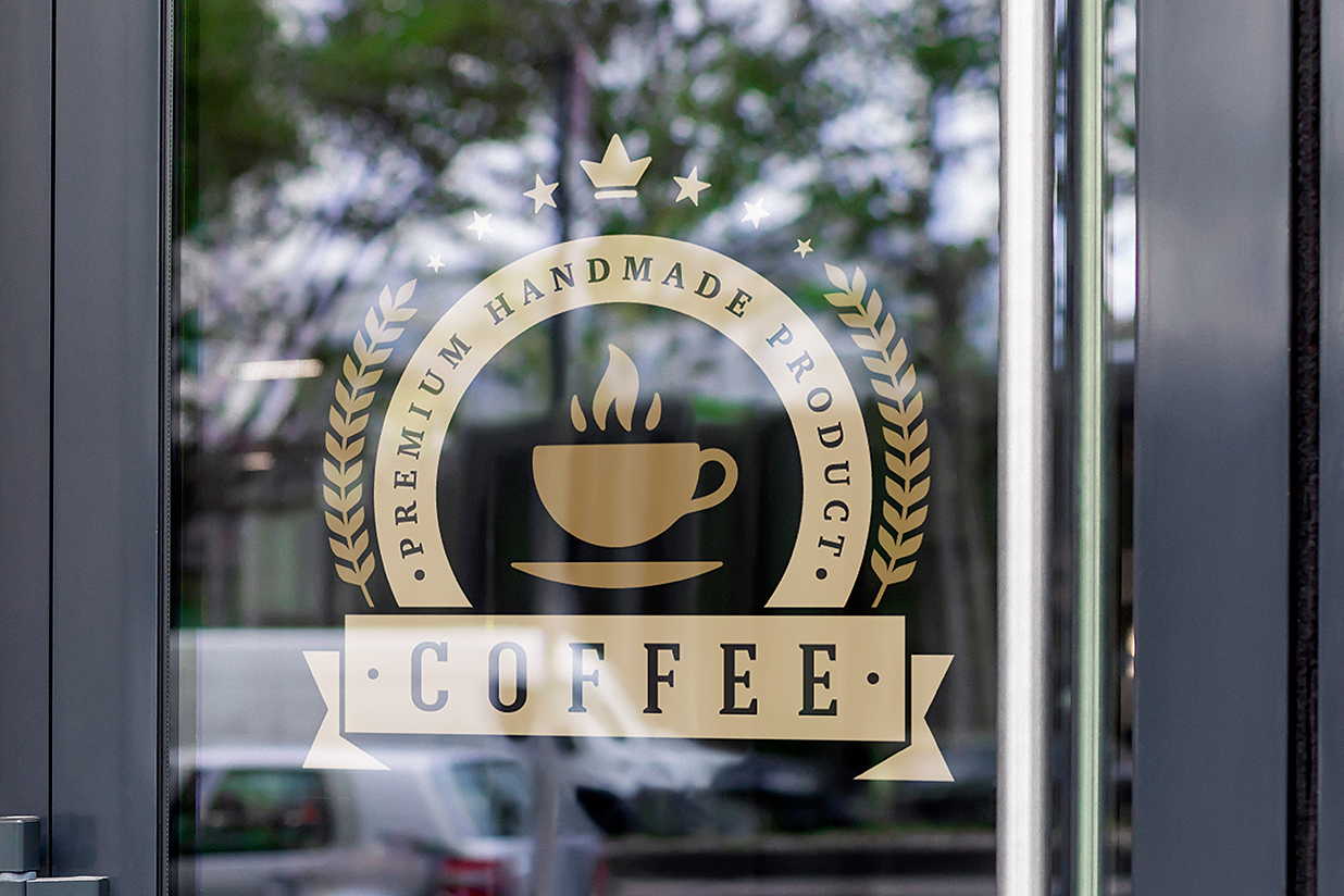 咖啡厅门头标牌招牌店招徽标样机mockup6组插图5