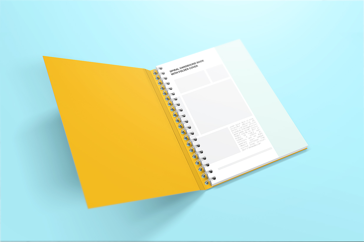 活页线圈精装笔记本记事本本子样机mockup7组插图6