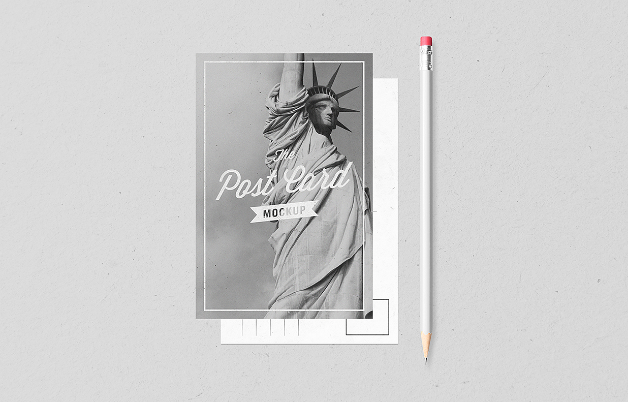 带铅笔的明信片样机mockup7组插图6