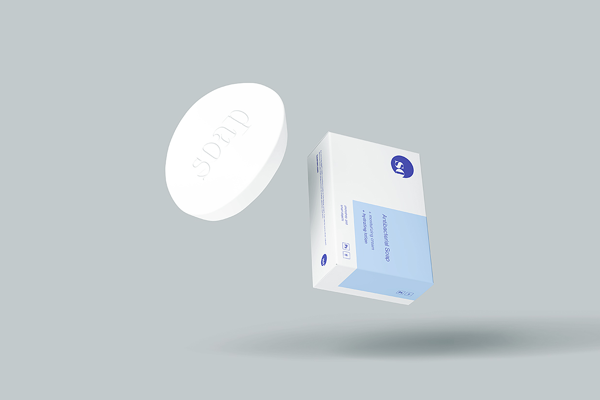 精致肥皂和肥皂盒包装设计样机mockup7组插图6