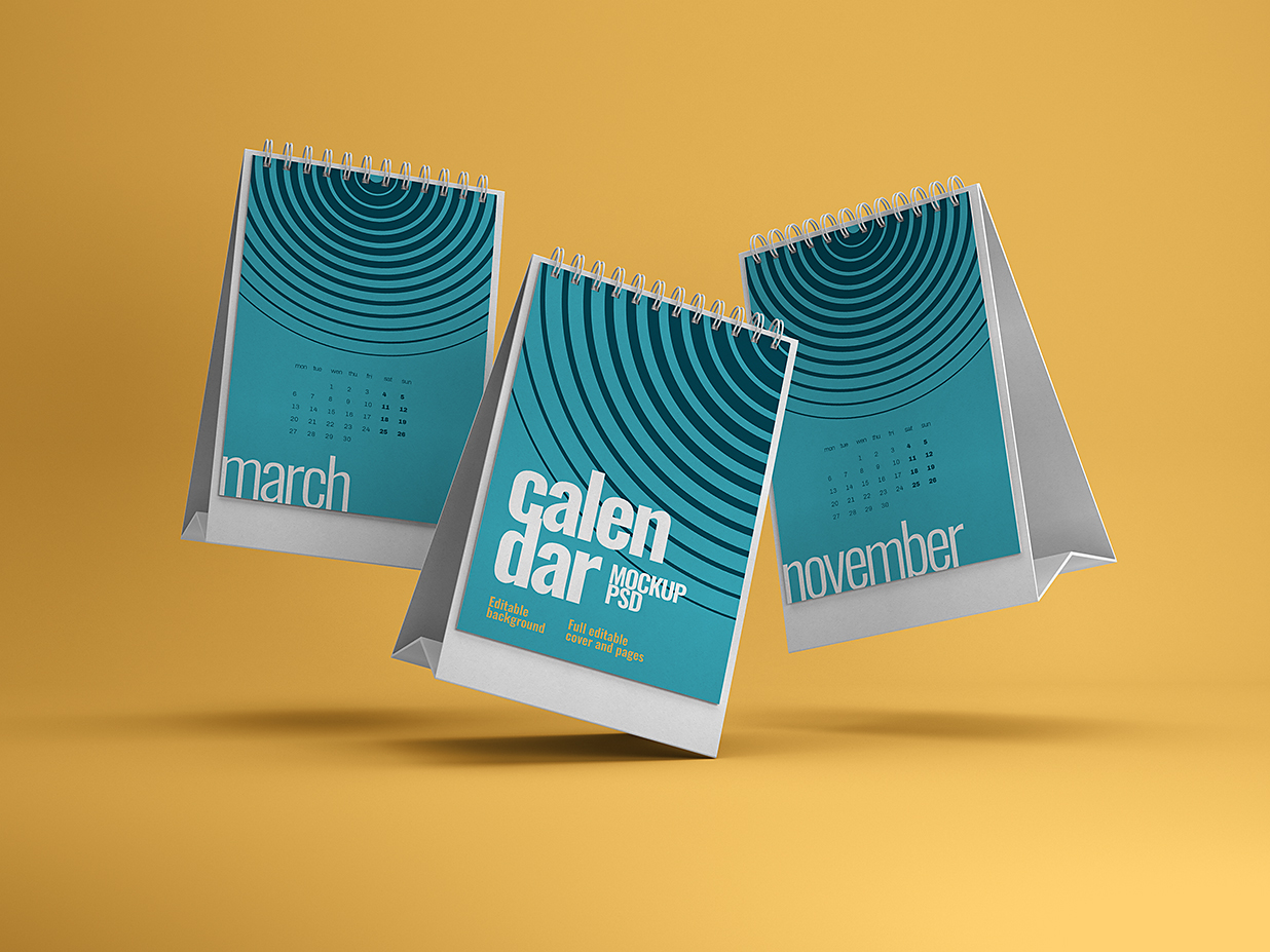 竖版立式台历日历样机mockup8组插图7