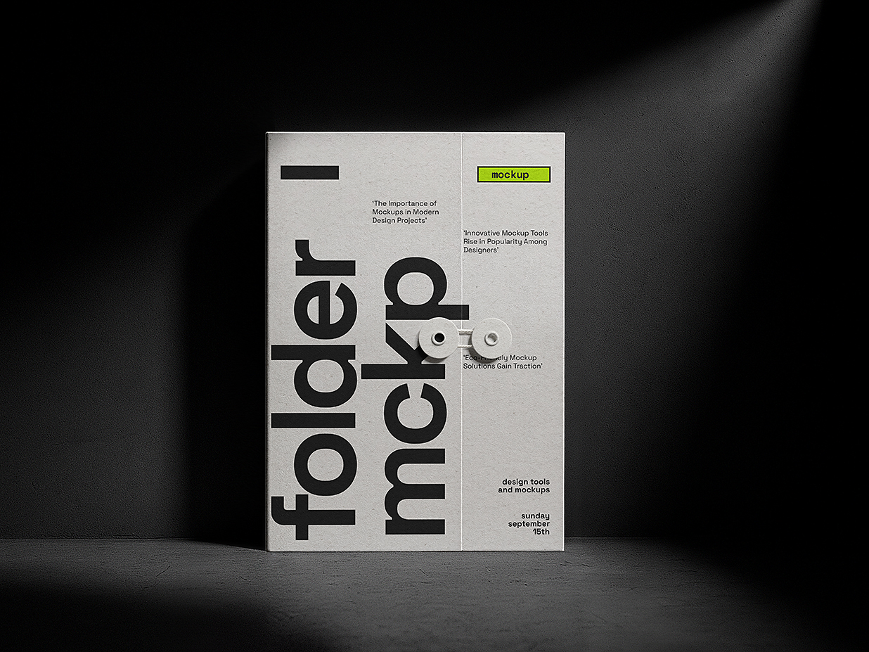 俩种规格的高质感文件袋档案袋样机mockup2组插图