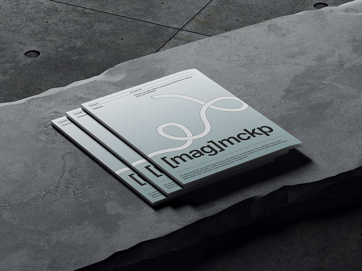 俩种规格带场景的杂志画册样机mockup插图1