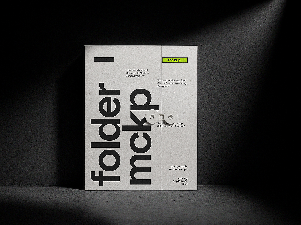 俩种规格的高质感文件袋档案袋样机mockup2组插图1