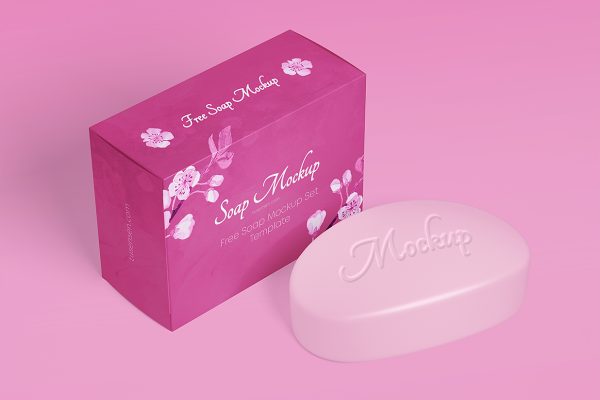 带包装盒的肥皂样机mockup2组